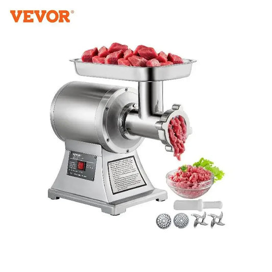 VEVOR Commercial Meat Grinder 550LB/h Electric Sausage Maker Stainless Steel with 2 Blades, Grinding Plates &amp; Stuffing Tubes