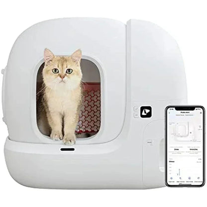 Kattenbak – Zelfreinigende Kattenbak – Automatische Kattenbak – Slimme Kattenbak – Elektrische Kattenbak – Met App Bediening – 7,6L Groot Reservoir