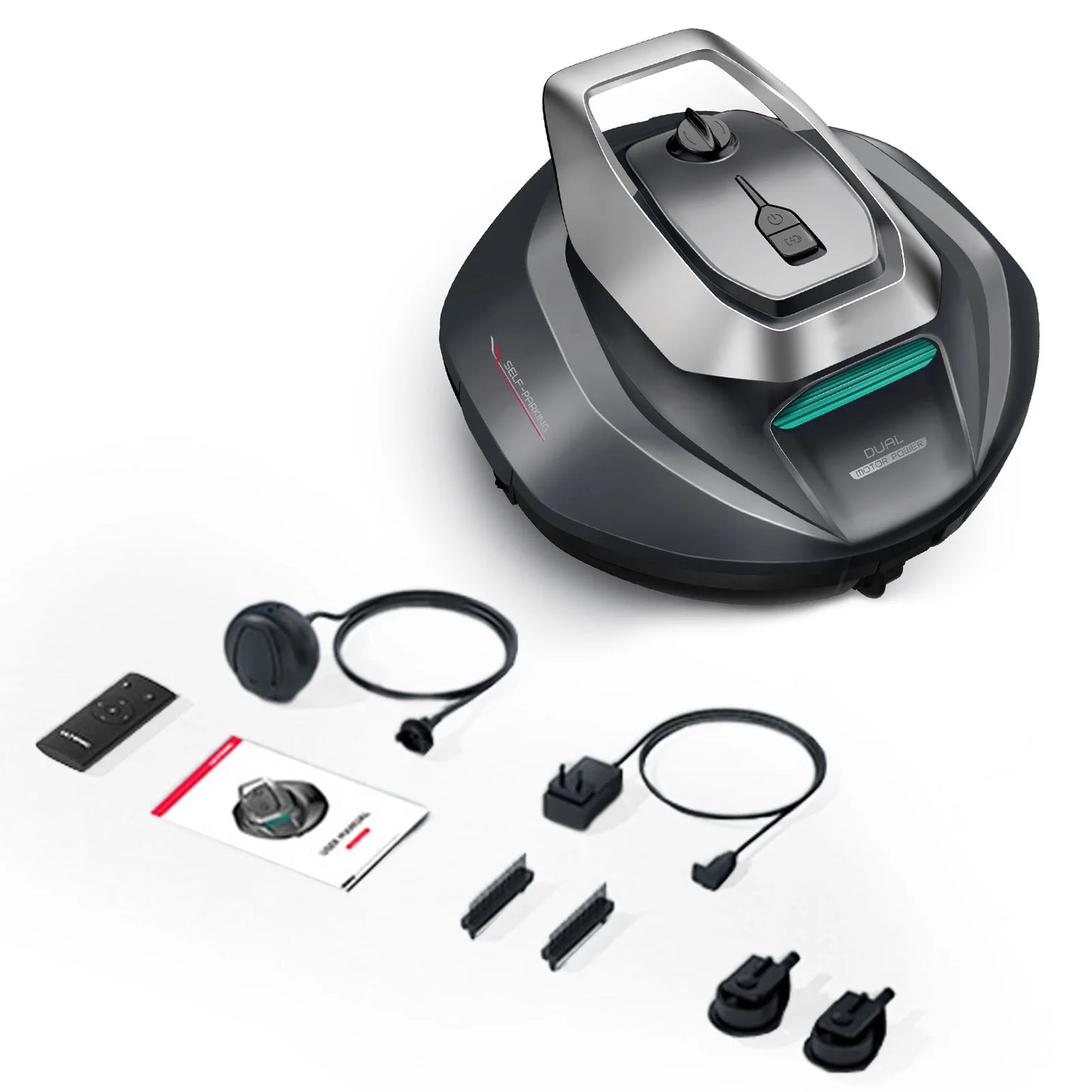 Draadloze Zwembadrobot – Zwembadreiniger – Zwembadstofzuiger – Automatische Zwembadreiniger – Oplaadbare Zwembadrobot – 2,5 Liter Vuilreservoir – 90 Minuten Werkduur - Rood