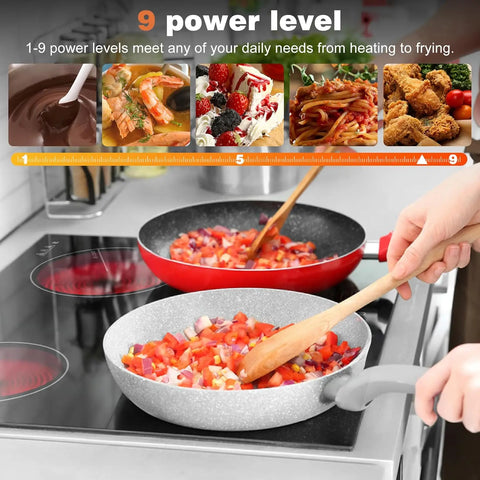 Inductie kookplaat - Induction Hob - Induction Cook Top - Inductie Fornuis - Elektrische Brander - 4 Zone - 60cm - Schuif- en aanraakbediening - 6000W - Veiligheidsslot - Zonder stekker - Zwart