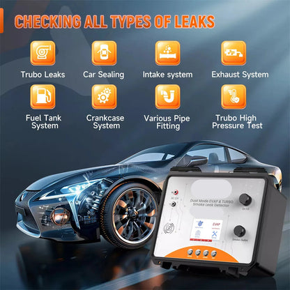 Automotive Mistmachine - Auto Rooklekdetector  - EVAP Lekdetectie - Vacuüm Tester - 12V - 0.44-0.5 psi - Diagnostische Tool - Turbo Lektest - Diagnostische Analyzer met Geïntegreerde Luchtpomp - voor Auto's