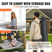 Hangmat - Hangmat voor Twee Personen - Hangmat 2 Persoons - Hanging Chair - Hamac - Hammock Chair -  12ft - Dubbele hangmat - met afneembaar kussen en kettingen - voor kamperen, buiten, tuin en strand - capaciteit van 480 lbs