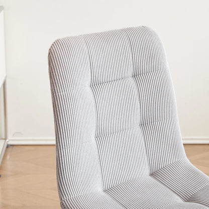 Eetkamerstoelen - Eetstoelen - Keukenstoelen - Set van 4 - Ergonomische - met Rugleuning - Voor Keuken - Eetgedeelte - Corduroy Stof - Metalen Poten - 43 x 44 x 99.5 cm - Grijs