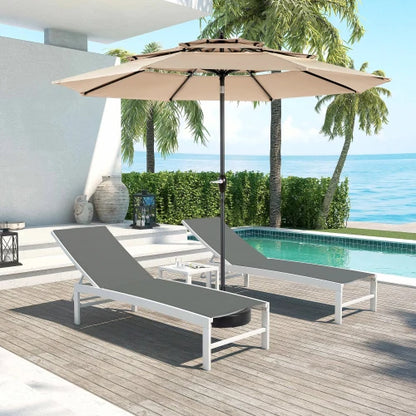 Parasol - Zweefparasol – Zonnescherm – Zonwering – Buitenluifel – Terrasbescherming – Balkon Schaduw – Handmatig Slingermechanisme – Waterbestendig Polyester - Khaki