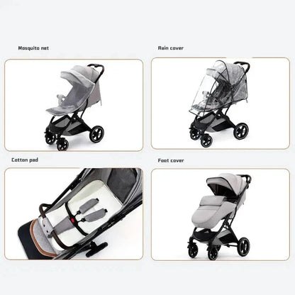 Kinderwagen – Wandelwagen - Babywagen – Opvouwbaar - 3-in-1 - Multifunctioneel - Lichtgewicht - Comfortabel - Veilig – Schokabsorptie - Zwart