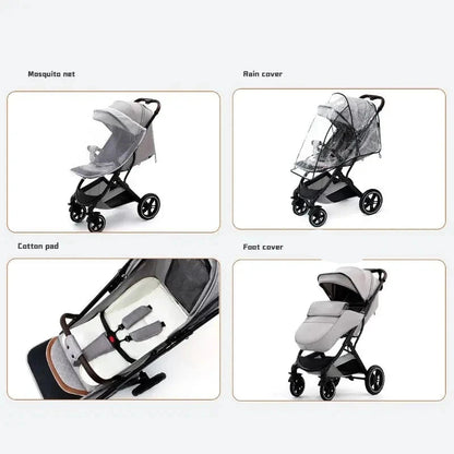 Kinderwagen – Wandelwagen - Babywagen – Opvouwbaar - 3-in-1 - Multifunctioneel - Lichtgewicht - Comfortabel - Veilig – Schokabsorptie - Grijs