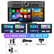 Imagebon 10.26" 4K ADAS Wireless CarPlay & Android Auto Dash Cam GPS Navigation 24h Park Monitor Night Vision Rear View Mirror