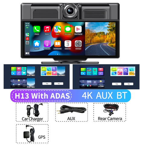 Imagebon 10.26" 4K ADAS Wireless CarPlay & Android Auto Dash Cam GPS Navigation 24h Park Monitor Night Vision Rear View Mirror
