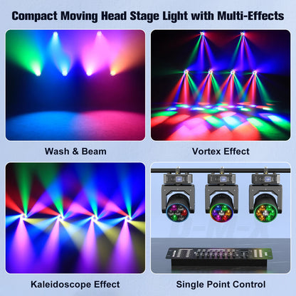 Mini Bee Eye Moving Head Licht – Moving Head Spot – Podiumverlichting – DJ Licht – Disco Licht – 300W RGBW LED – 540° Pan & 250° Tilt – EU Stekker