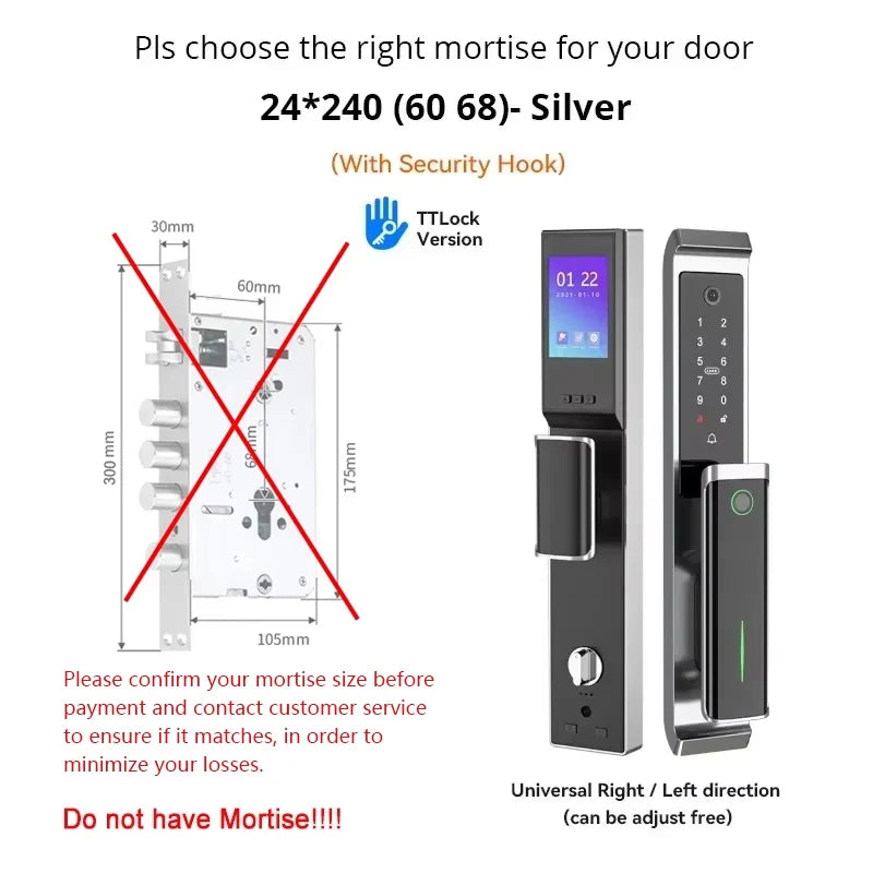 Slimme Bluetooth Deurslot – Elektronisch Slot – Vingerafdrukslot – Digitale Deursluiting – Mobiele App Slot – 100 Vingerafdrukken – Aluminiumlegering Design - Geen Insteekslot - Alleen Slot