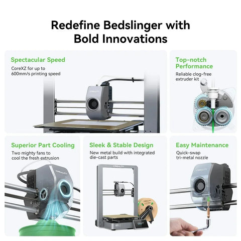 Creality - Ender-3 V3 KE - 3D Printer - 3d Printer Bouwpakket - 220V - 60W - Afdruksnelheid 600mm/s - Zwart