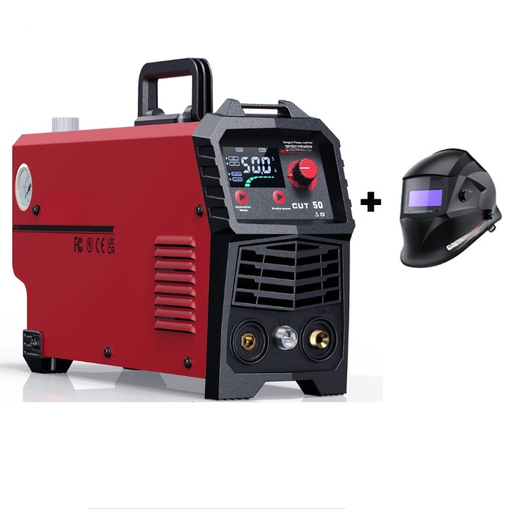 Plasmasnijder - Plasmasnijdermachine - Plasmasnijderapparaat - Digitaal Inverterlassen - met Lashelm - Draagbare - Arc - 220V - 50A DC-omvormer - IGBT - LED-display - HF contactloze snijmachine - voor thuisgebruik - QUORE