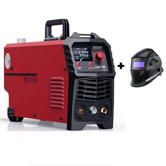 Plasmasnijder - Plasmasnijdermachine - Plasmasnijderapparaat - Digitaal Inverterlassen - met Lashelm - Draagbare - Arc - 220V - 50A DC-omvormer - IGBT - LED-display - HF contactloze snijmachine - voor thuisgebruik - QUORE