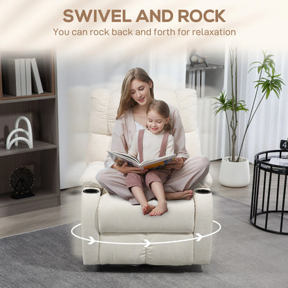 Tv-Fauteuil – Relaxstoel – Draaifauteuil – Schommelstoel – Zitfauteuil – Verstelbare Rugleuning – Uitklapbare Voetsteun