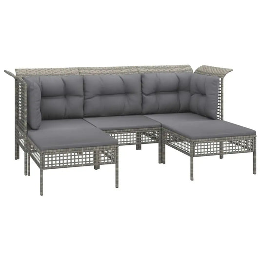 Loungeset Tuin – Tuinmeubelset – Loungehoek – Buitenbank – Gevlochten Resin – Gepoedercoat Staal – Comfortabele Kussens