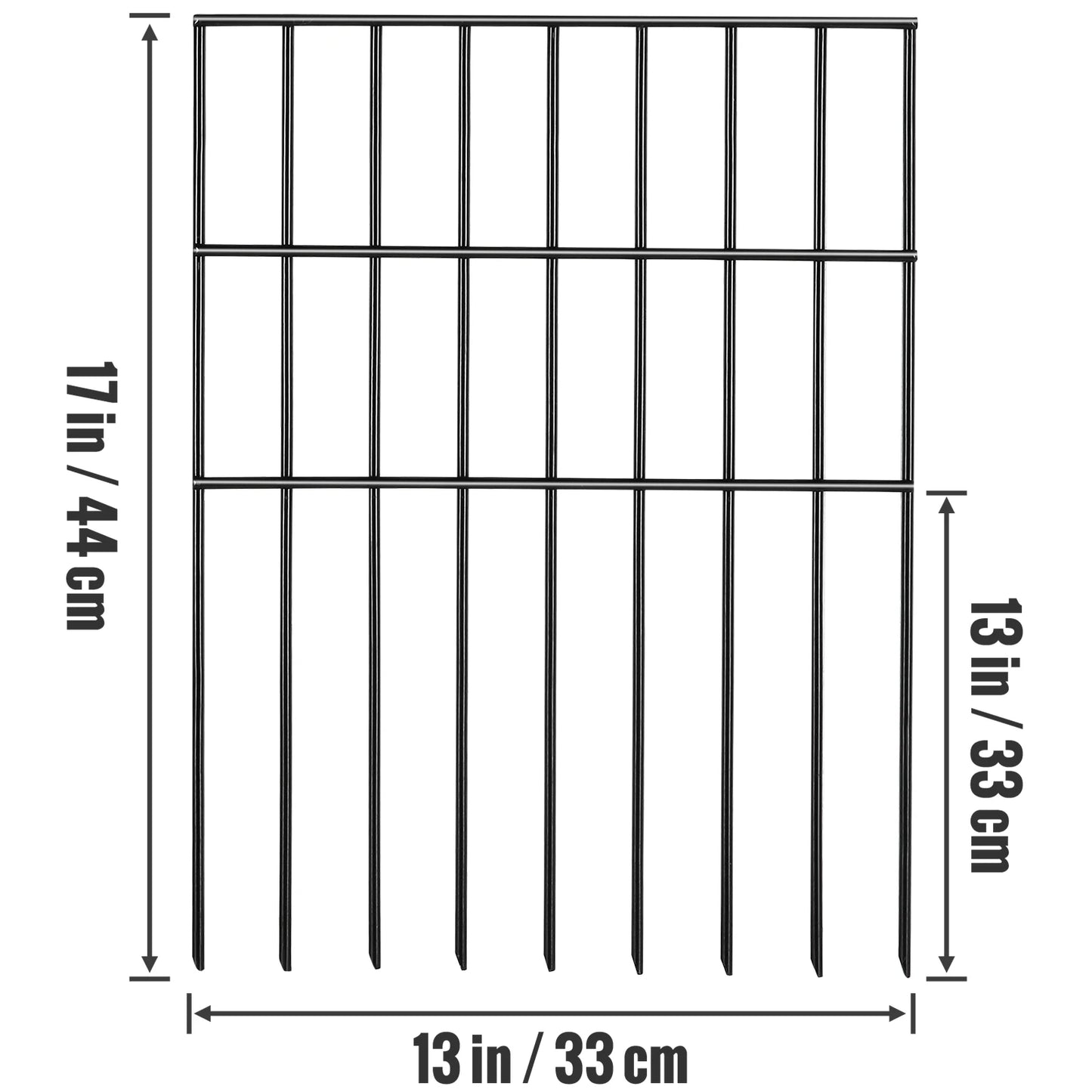 Tuinhek - Hek - Tuinhekken - Tuinpoort - Tuinhekjes Metaal - 24x33 cm - Sierhekset zonder Graven – Dierenwerend, Decoratief en Ondergronds – Voor Tuin en Erf - 19-Delige