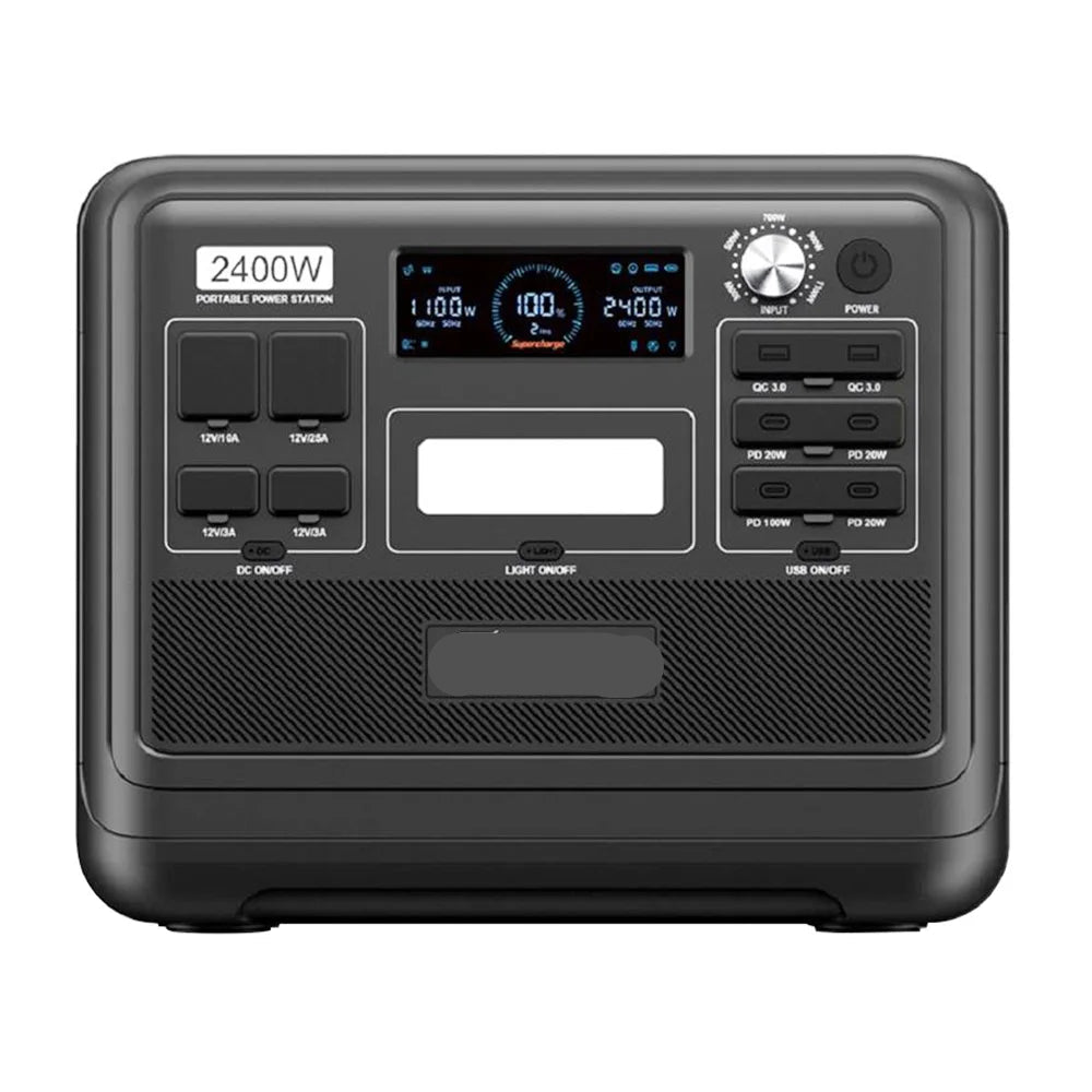 F2400 Draagbare Zonne-Generator – Power Station – Portable Accu – Noodstroomvoorziening – Zonne-Accu – 2048Wh Capaciteit – 2400W Zuivere Sinusgolf Uitgang