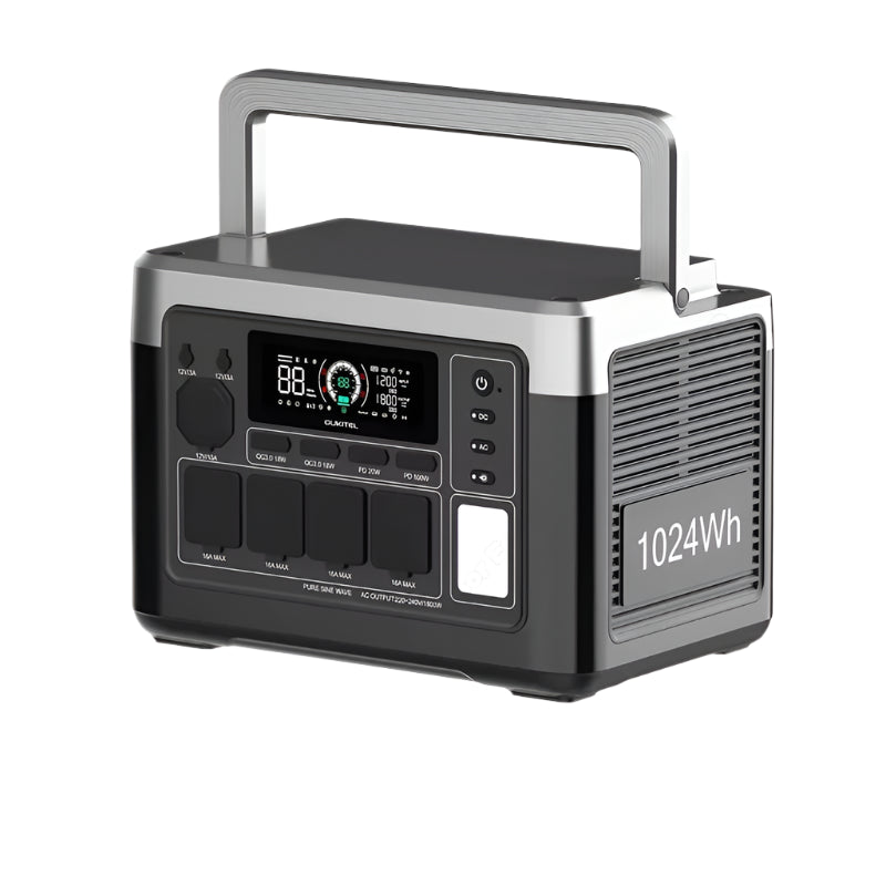Draagbare Powerstation – Mobiele Stroomvoorziening – Noodstroom – Camping Accu – 1024Wh LiFePO4 – 1800W Zuivere Sinusgolf