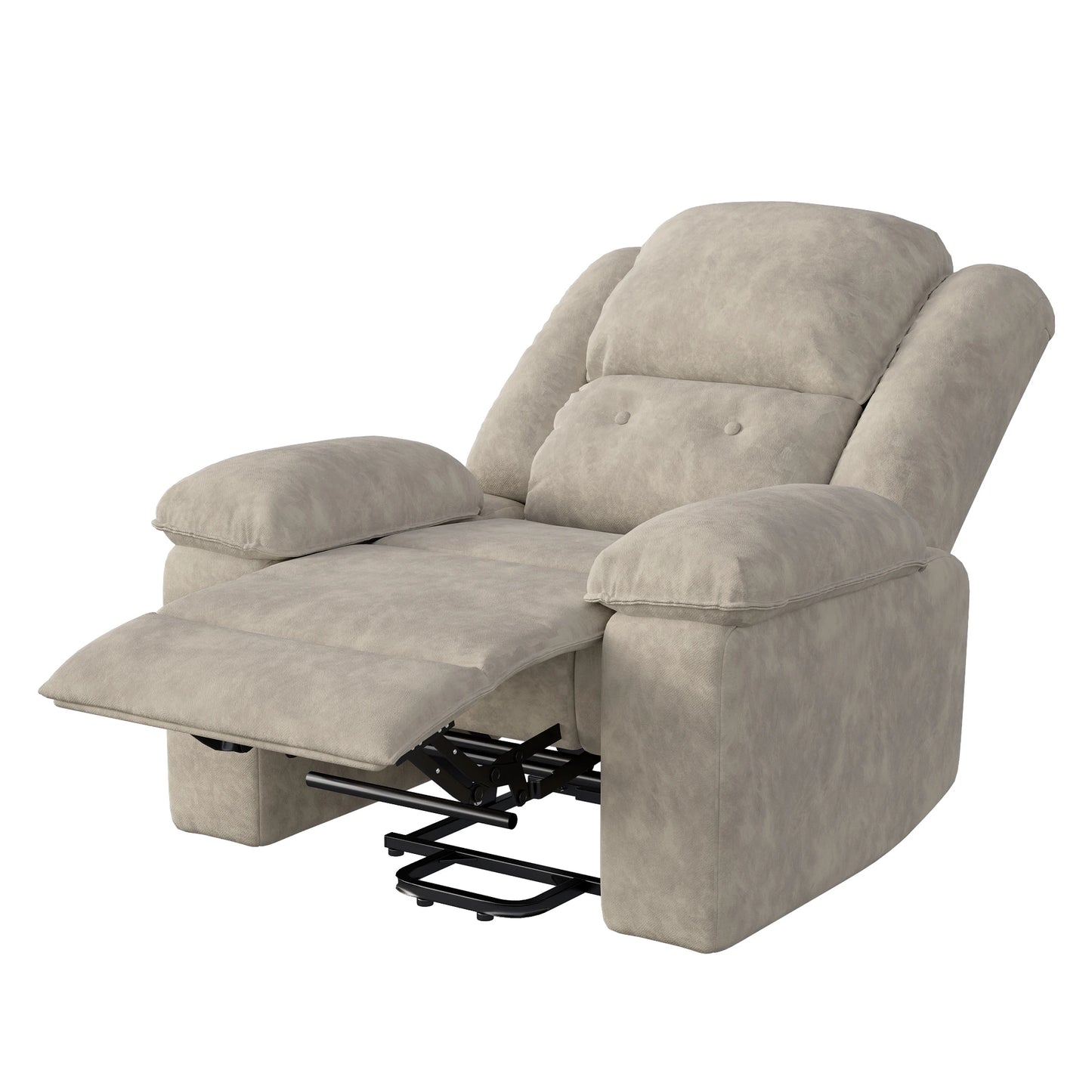 Relaxstoel - Relaxstoelen - Massagestoel - Loungestoel - Elektrische - met Sta-op Functie - Punts Massage - en  Lendewarmte - Afstandsbediening - Voor Senioren - en TV-hoek - Lichte Bruin