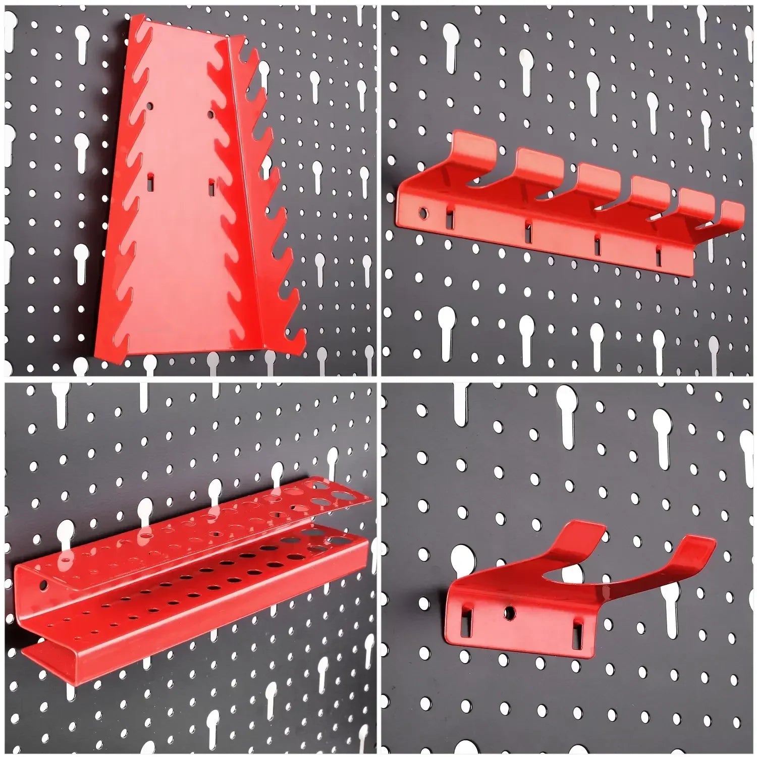 Gereedschapswand - Wandorganizer - Gereedschapsbord - 120x60 cm - Metalen Gereedschapswand - Inclusief 17-delige Haken Set - Ruimtebesparend & Uitbreidbaar - Eenvoudige Montage - Blauw - QUORE