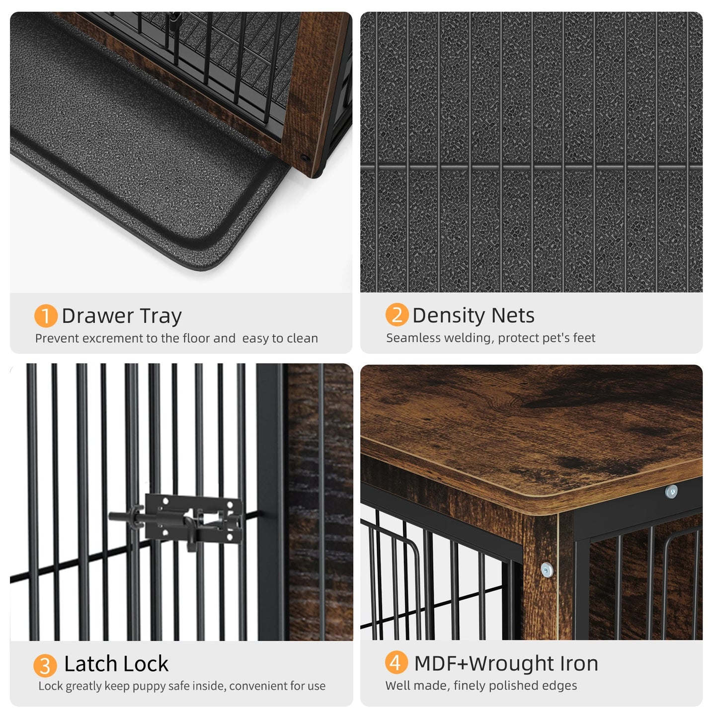 Bench Hond - 2 In 1 Honden Bench En Kast - Met Dubbele Deuren - Hout - Metalen Deuren - Uitneembare Mat - Waterproof - Maat S