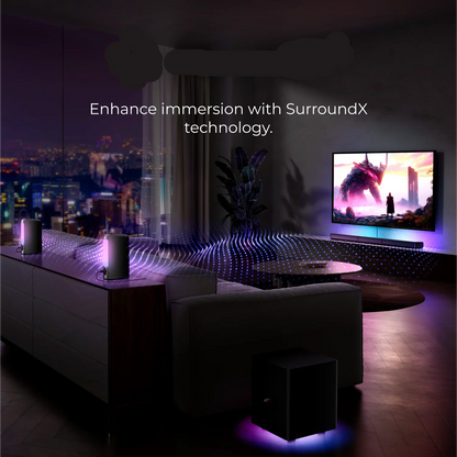 Soundbar - 7.1ch - Soundbar met Subwoofer - 3-in-1 - 410W - Soundbar voor TV - Bluetooth - Afneembare - Zwart