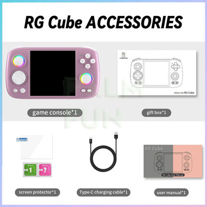 ANBERNIC RG Cube Retro Handheld Game Console 3.95 Inch Touch Screen 720*720 Android 13 Bluetooth WIFI Portable Video Player - QUORE