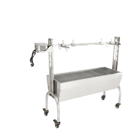 Electric BBQ Rotisserie Grill Kit - Grill Rotisserie Kit - 4RPM - Elektrische BBQ met Motor - RVS Automatische Grillset - Roestvrijstalen zeskantige spitstang - Rotisserie Grill - BBQ Hele Lam & Geit - Zilver - QUORE