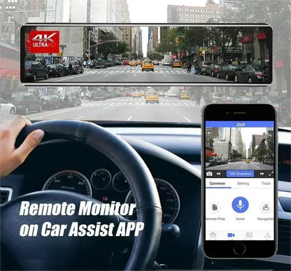 Achteruitkijkspiegel Dashcam – Auto Camera – Dubbele Lens – Parkeermonitor – 4K 12 Inch Scherm – GPS Tracking – Nachtzicht