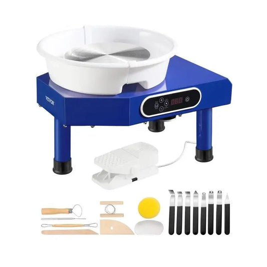 Turntable - Pottery Turntable - Turntable - Pottery Turntable - Pottery Wheel - Electric Pottery Turntable - with Manual LCD Panel Foot Pedal ABS Detachable Basin