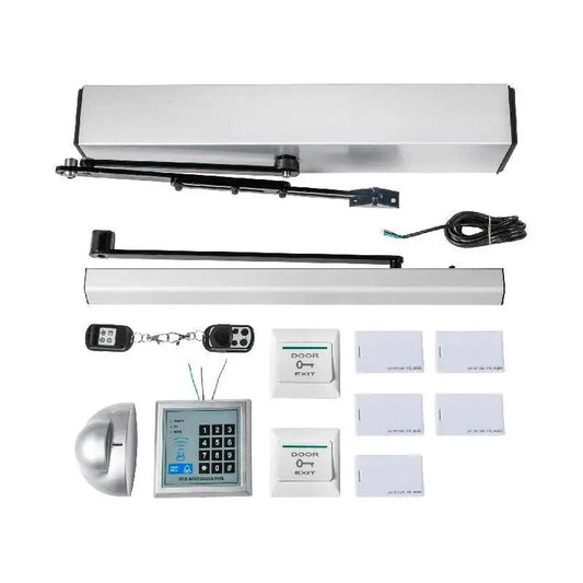Automatische Deuropener - Elektrische Deurdranger - Swingdeur Systeem - tot 120° Openingshoek - 50W - Afstandsbediening - Bewegingsmelder - Voor Kantoor - Hotel - Toegankelijkheid - QUORE