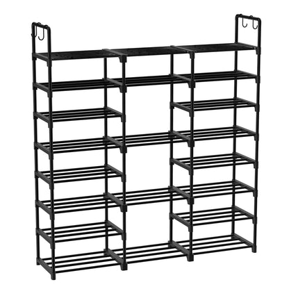 Grote-Schoenenrek - Opbergorganizer - Stapelbare-Schoenentoren - Kastplank-Metaal-Kunststof - Duurzame-Montage - Minimalistisch-Design - Zwart