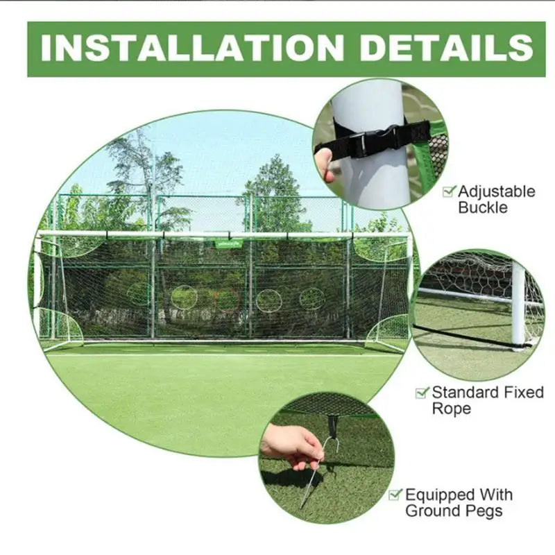 Doelwand - 3 gaten - verwijderbaar - gatendoek voor op doel - voetbalspullen - voetbal trainingsmateriaal - QUORE