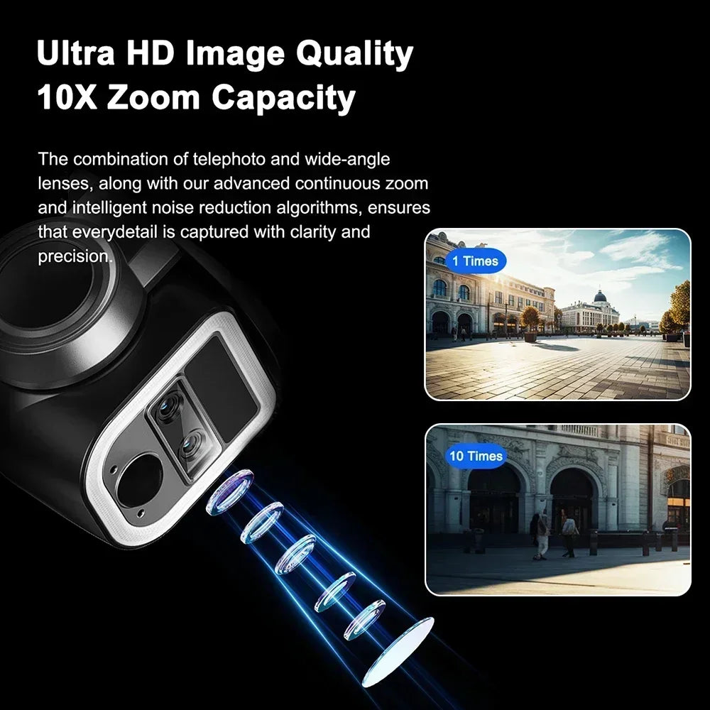 Beveiligingscamera – Camerabewaking – Buitencamera – IP-camera – Draadloze Camera – 10X Optische Zoom – Zonne-energie Met 12.000mAh Batterij