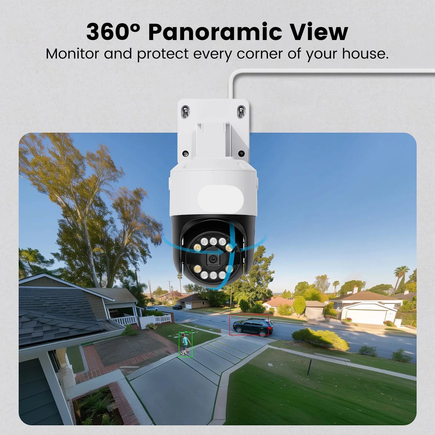 Beveiligingscamerasysteem - Openlucht - CCTV camerasysteem - PoE - met 4x 8MP Cameras - IP66 Waterdichte - Bewakingscamera - Beveiligingscamera - AI Detectie, PTZ en 2TB Opslag- 4K NVR Uitbreidbaar tot 16 Camera’s