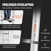 Vevor - Vouwladder Telescopisch Uitschuifbaar - Draagvermogen 170kg - Telescopische Vouwladder 4.5m - Telescopische Ladders - Soft Close - Soft Close - Aluminium - Vouwtrap - Vouw ladder - Steigerladder - QUORE