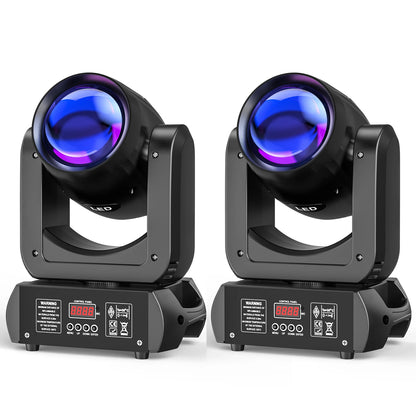 Moving Head Beam Light – Moving Head Spot – DJ Licht – Podiumverlichting – Theaterlamp – Set Van 2 EU Plug – 150W Cob Led – 18 Prismen Effect - QUORE