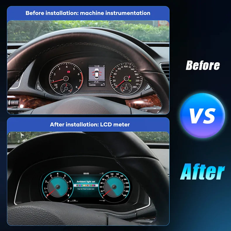 Digitale Dashboard Cluster – Digitaal Instrumentenpaneel – Digitale Meters – Digitaal Cockpit Display – Auto Dashboard Paneel – 12,3 Inch HD IPS Scherm – Plug & Play Installatie – Variant Superb MK3 2014-2020
