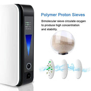 Zuurstofconcentrator - Zuurstof Generator - Oxygen Concentrator - Zuurstof - Zuurstofpomp - Luchtreiniger - Pollen - Draagbaar - 1L per min - 300000/cm³ - Wit