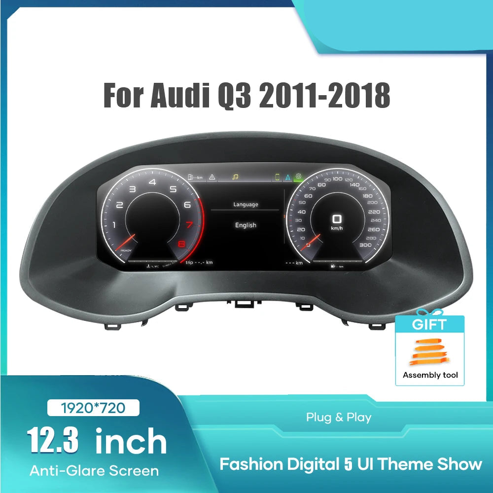 Digitaal Dashboard – Virtuele Cockpit – LCD Instrumentenpaneel – Snelheidsmeter – Cluster Display – Plug & Play Installatie – 12,3 Inch HD Scherm
