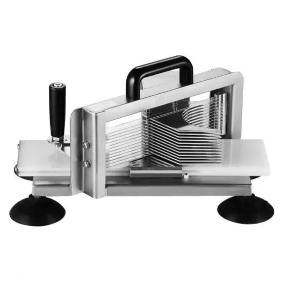 Tomatensnijder - Snijmachine - Handmatige Tomatensnijder - Groentesnijder  - Mandoline - frietsnijder -  0.19inch - Heavy-Duty RVS Snijmachine - Roestvrijstalen Voedselsnijmachine met Antislip Voeten - QUORE