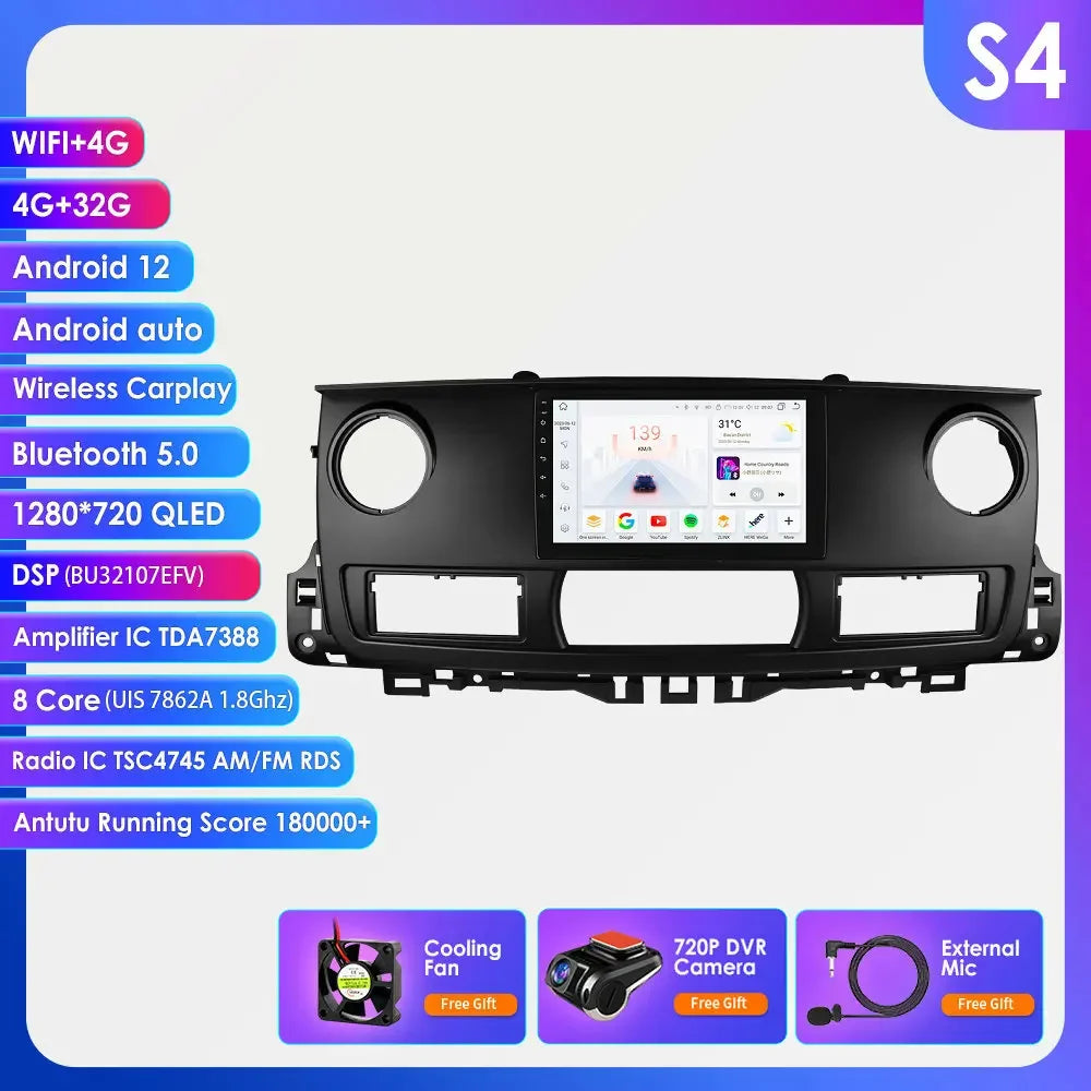 Multimedia Autoradio – 2 DIN Autoradio – Carplay Systeem – Android Auto Radio – GPS Navigatie – 10,1 Inch Touchscreen – Draadloze CarPlay & Android Auto – 8 Core Processor – 32GB Opslag – 4G Verbinding - QUORE