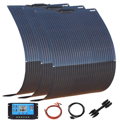 Zonnepaneel - Zonnepanelen - Monokristallijn - Flexibel - Buigzaam - Waterdicht - 450W - 3 Stuks Kit - voor Dak - Camper - Boot - Caravan - Off-grid Systeem