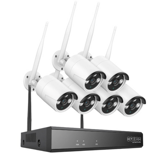 Beveiligingssysteem – Draadloos Bewakingssysteem – 6 Stuks Camera – HD Camera’s – 8CH NVR – 5MP Resolutie – Nachtzicht – Tweeweg Audio - 4TB