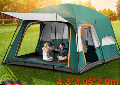 Tent – Kampeertent – Familie Tent – Groepstent – Waterdicht Polyester – Aluminium Frame – 8+ Personen - 430x305x200cm - Rustiekbruin