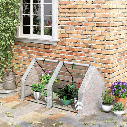 Miniserre - Kweekkas - Stevig metalen frame - 180x90x90 cm - Waterdichte Foliekas - met Ritsdeuren - Voor Terras - Balkon & Tuin - QUORE