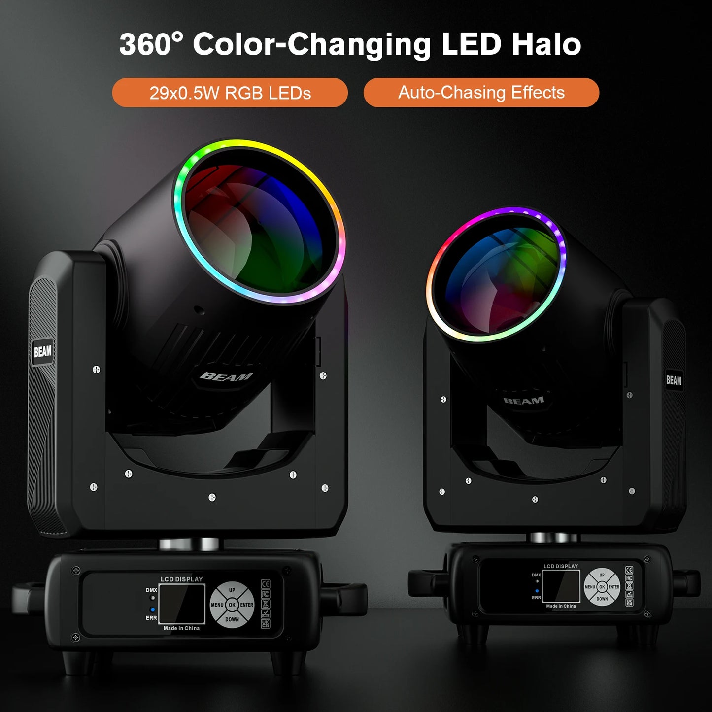 Moving Head Light – Beam Spotlight – DJ Verlichting – Podiumlamp – Discotheek Licht – 295W Ultrahelder – 540° Pan 270° Tilt – EU Stekker 2 Stuks