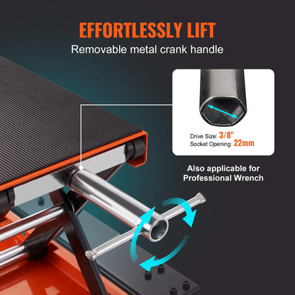 Motorlift - Motorfiets Schaarlift - Motorkrik - Motorheftafel - Krik - Garagekrik - Hydraulische Krik - 350 LBS - met breed platform en veiligheidspin - Elektrische -  Verstelbare
