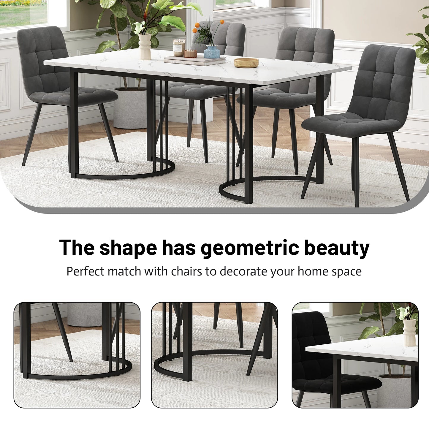 Eettafel – Tafel – Keukentafel – Werktafel – Dinertafel – 140x80x75 cm – Metaal Frame – Verstelbare Poten