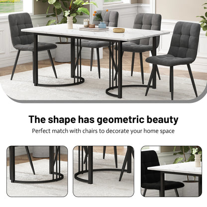 Eettafel – Tafel – Keukentafel – Werktafel – Dinertafel – 140x80x75 cm – Metaal Frame – Verstelbare Poten